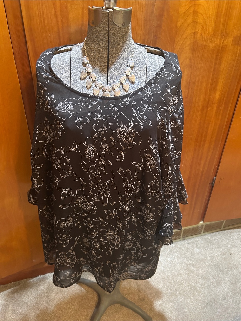 Avenue Black Floral Sparkle Tunic